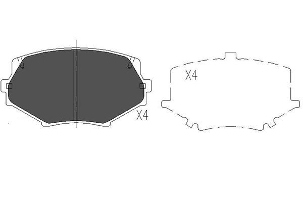 KAVO PARTS Комплект тормозных колодок, дисковый тормоз KBP-4527